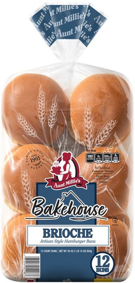 Brioche Hamburger Buns, 30 oz, 12-count