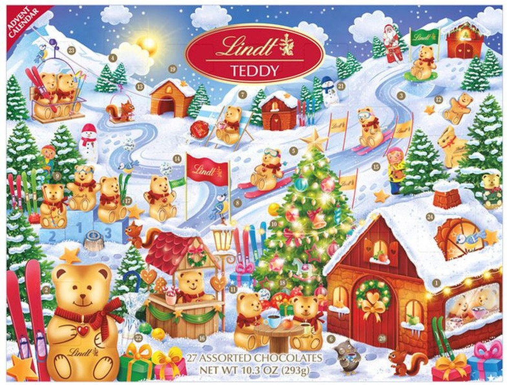 Teddy Advent Calendar, Assorted Chocolates, 10.3 oz