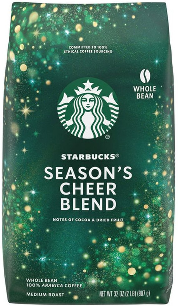 Season's Cheer Blend Coffee, Medium Roast, Whole Bean, 2 lbs