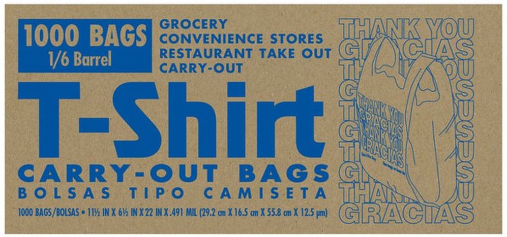 T-Shirt Carry-Out Bags, 1000-count