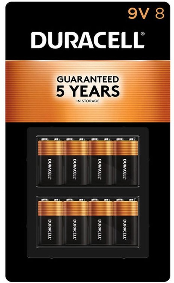 Alkaline 9 Volt Batteries, 8 ct