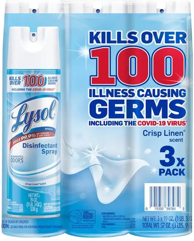 Crisp Linen Disinfectant Spray, 3 x 19 oz