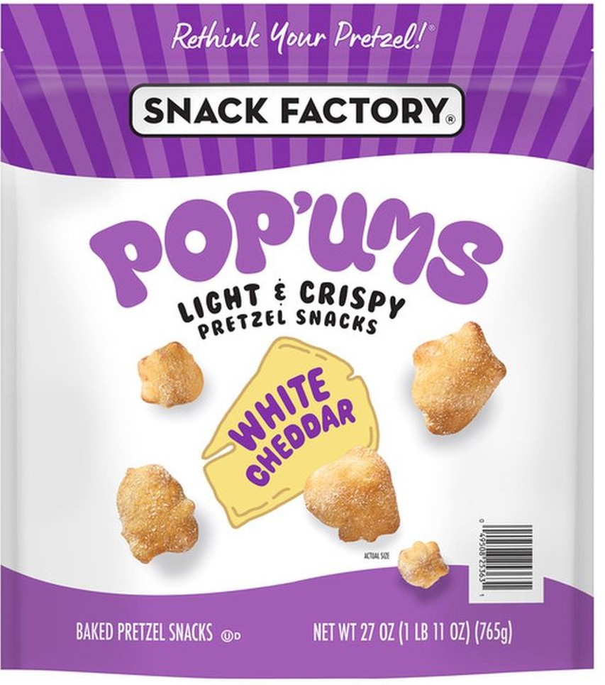 Pop 'Ums White Cheddar Baked Pretzel Snacks, 27 oz