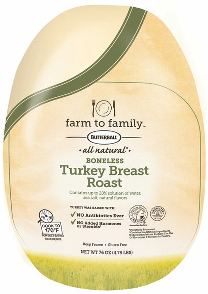 Boneless Antibiotic Free Turkey Breast, 4.75 lbs
