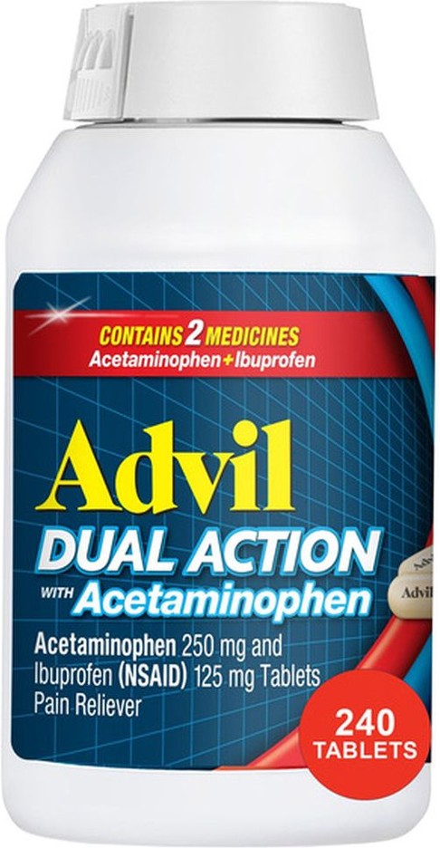 Dual Action with Acetaminophen Caplets, 250 mg, 240 Caplets