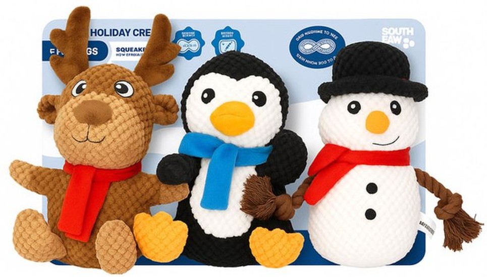 Holiday Dog Toys, 3-pack