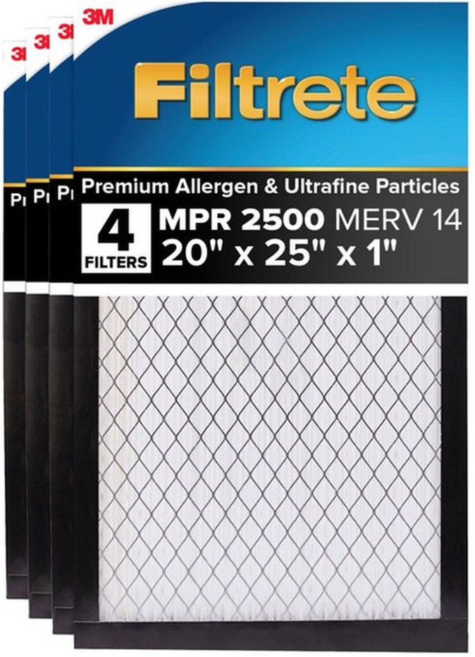 Air Filter 1, MPR 2500 MERV 14, High Performance Premium Allergen, Ultrafine Particles,