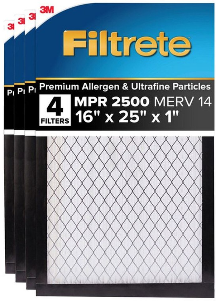 Air Filter 1, MPR 2500 MERV 14, High Performance Premium Allergen, Ultrafine Particles,