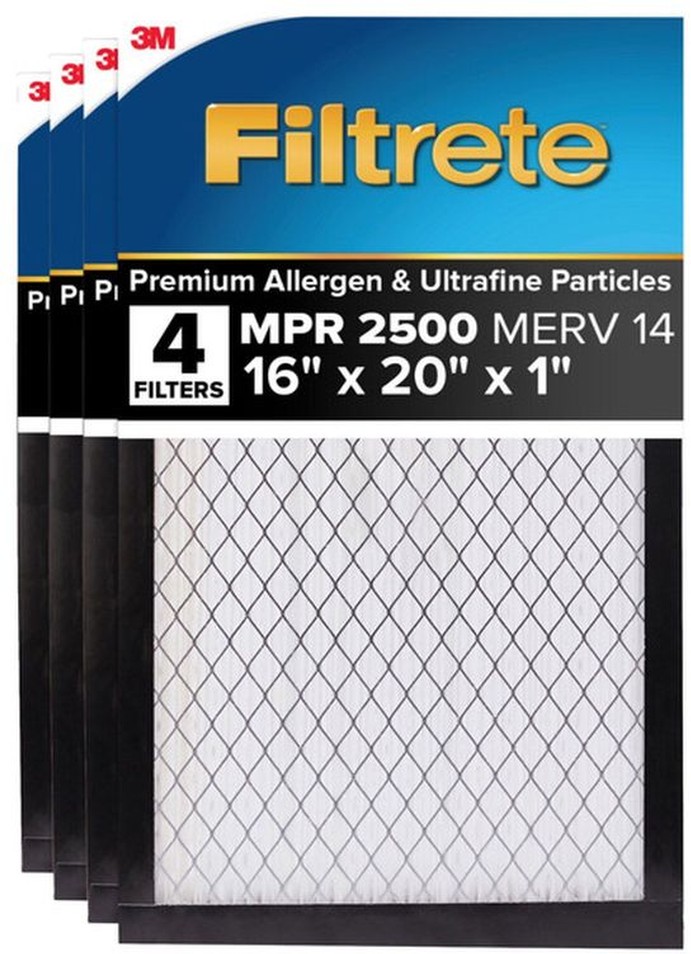 Air Filter 1, MPR 2500 MERV 14, High Performance Premium Allergen, Ultrafine Particles,
