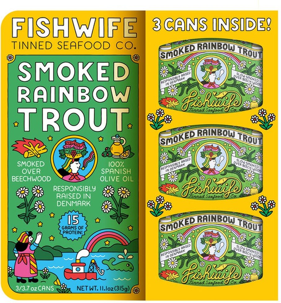 Tinned Smoked Rainbow Trout, 3.7 oz, 3-count