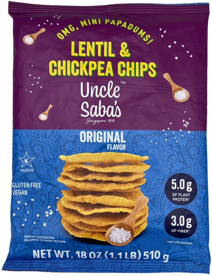 Mini Papadums, Lentil & Chickpea Chips, 18 oz