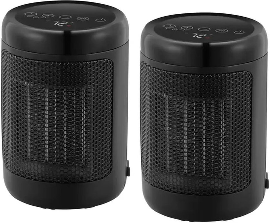 Digital Ceramic Personal Heater, 2-pack
