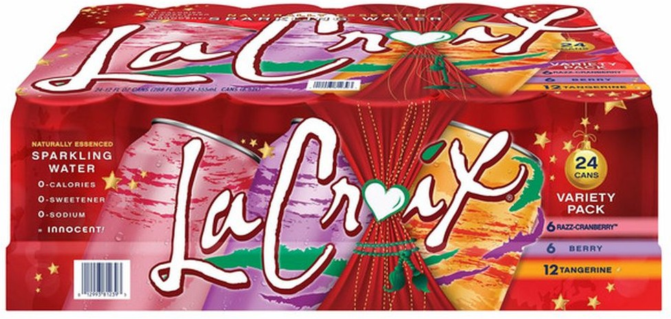 Sparkling Water, Red Winter Variety Pack, 12 fl oz, 24-count