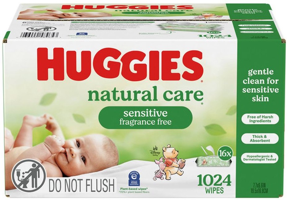 Natural Care Sensitive Baby Wipes, 1024-count