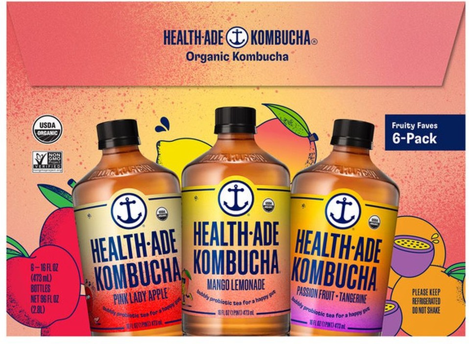 Healthy Ade Organic Fruity Favorite Kombucha Variety Pack, 16 fl oz, 6-count