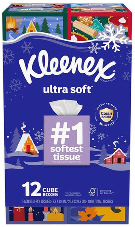 Ultra Soft Facial Tissue, 3-Ply, 85-count, 12-pack