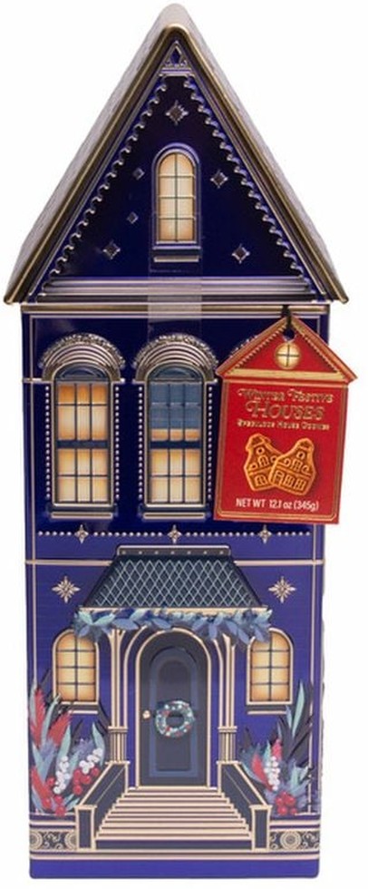 Holiday House Cookie Tin, 12.1 oz, Assorted Colors