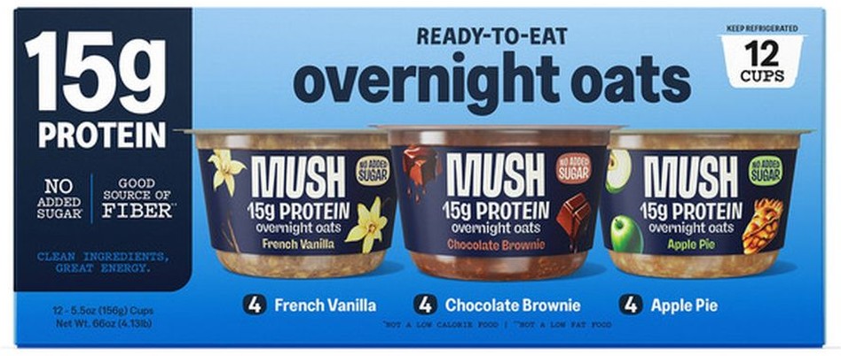 Protein Overnight Oats Variety Pack, 5.5 oz, 12-count