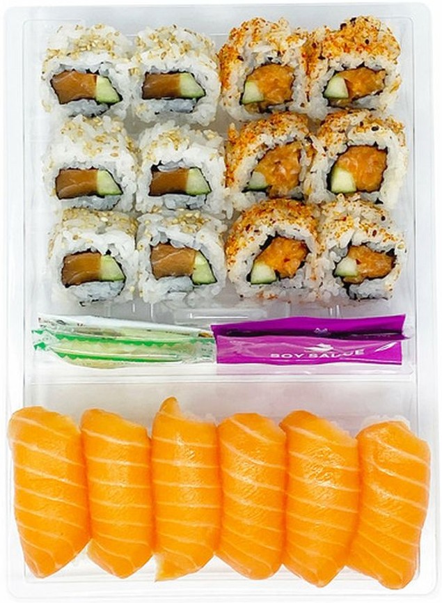 Snowfox Salmon Combo, Spicy Nigiri, Cucumber, 17.3 oz