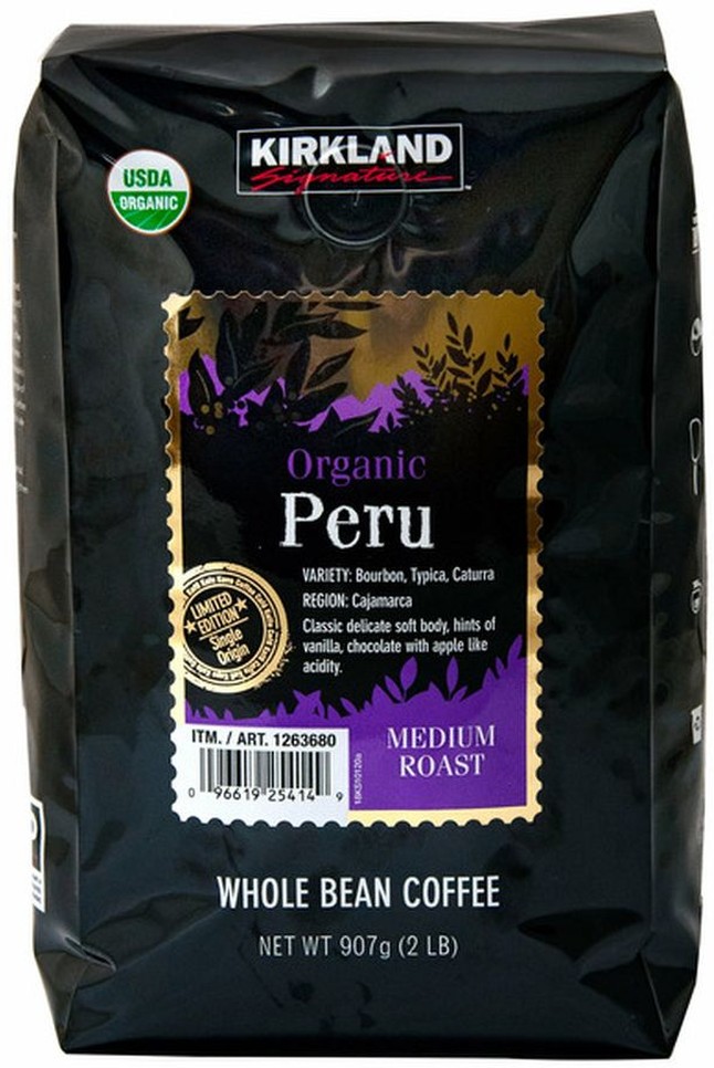 Organic Peru Medium Roast Whole Bean Coffee, 2 lbs