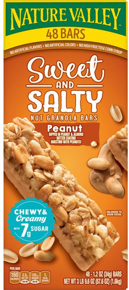 Sweet 'N Salty Granola Bar, Peanut, 1.2 oz, 48-count