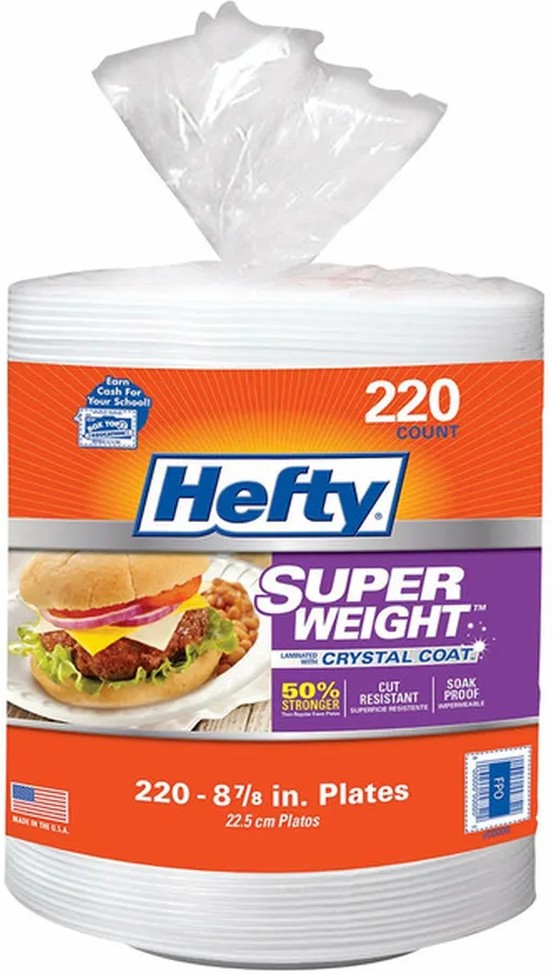 Super Weight 8-7/8" Foam Plate, White, 220 ct