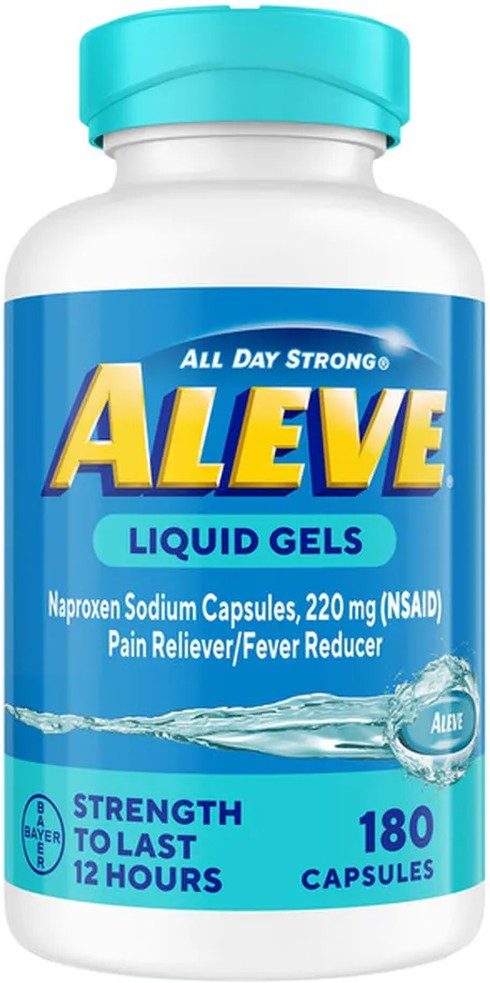 Naproxen Sodium 220 mg. Pain Reliever/Fever Reducer, 180 Liquid Gels
