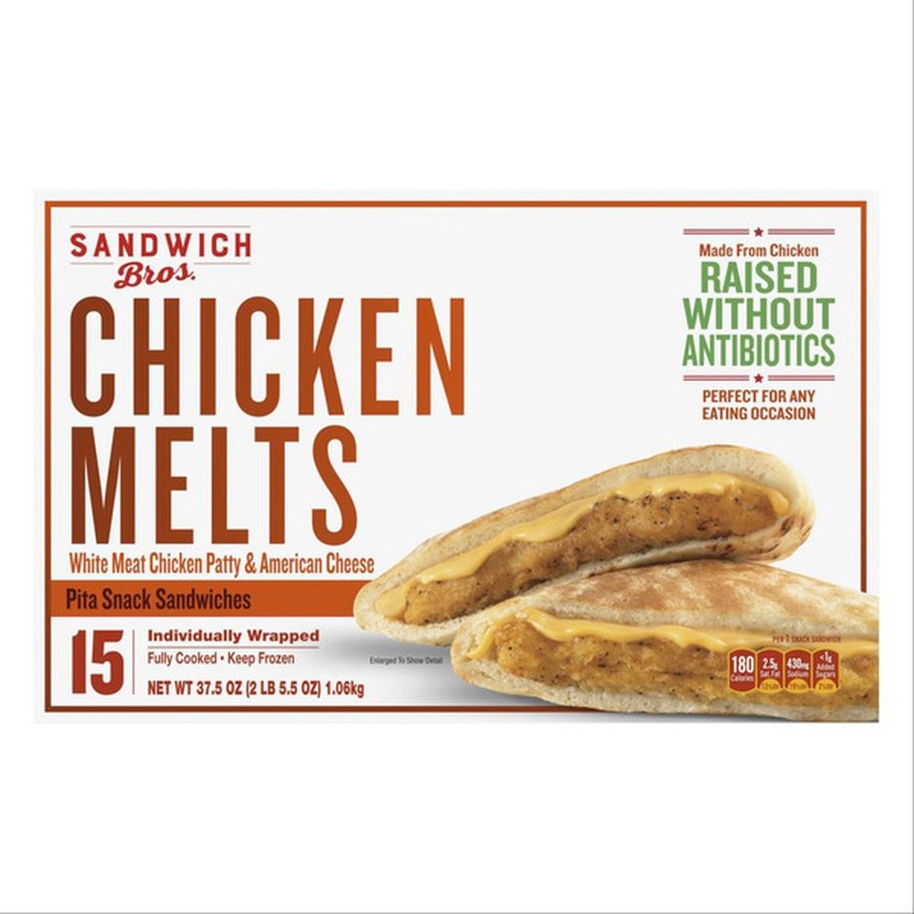 Chicken Melt Flatbread Pocket Sandwiches, 2.5 oz, 15-count