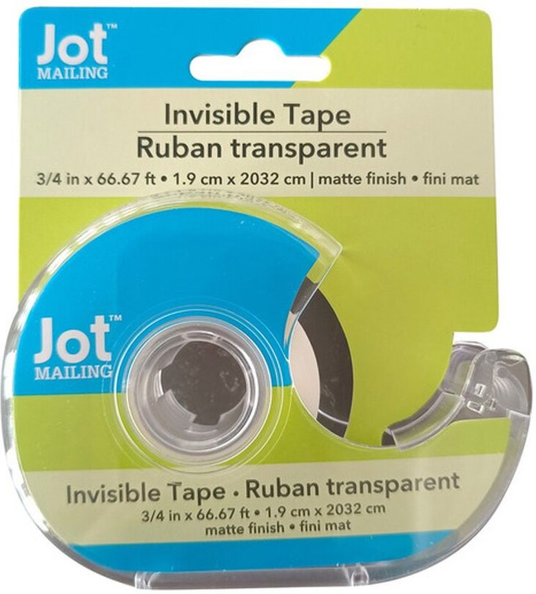 0.75" x 1000" Invisible Tape: Matte Finish Roll + Clear Dispenser