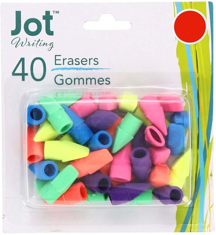 Erasers in Assorted Colors Fits on Your Pencil