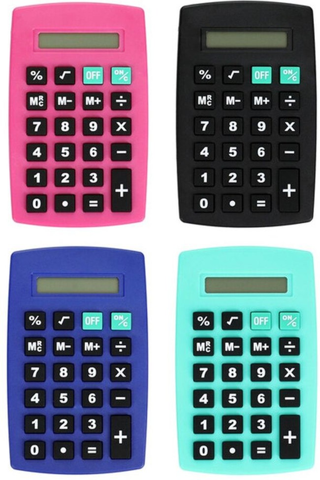 Pink & Blue 8 Digit Display Pocket Calculator