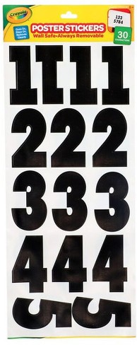 Peel & Stick Poster Numbers - Black