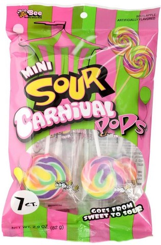 SOUR APPLE FLAVORED MINI SOUR CARNiVAL POPS