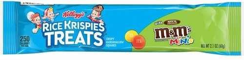 Rice Krispies Treats Marshmallow Snack Bar, Kids Snacks, School Lunch, M&M's Minis