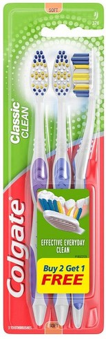 Soft Full Head Buy 2 Get 1 Free Classic Clean Toothbrushes
