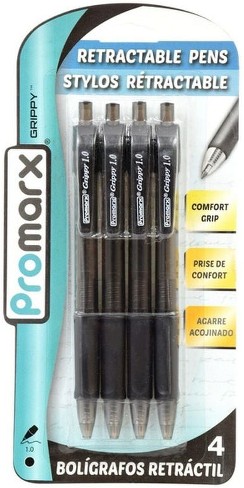 Black Rt Ballpoint Pen With Grip