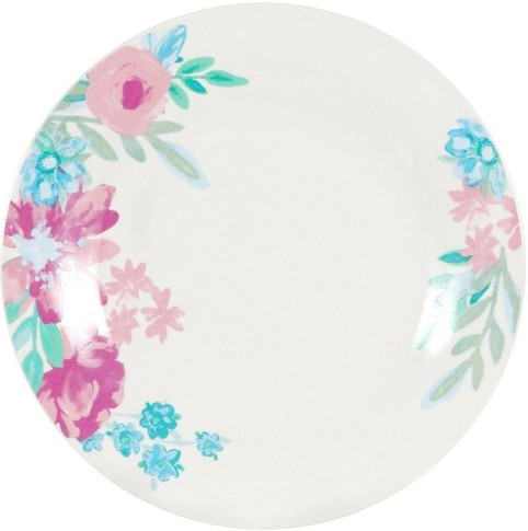 10.5" Softly Floral Printed Ceramic Dinner Plates