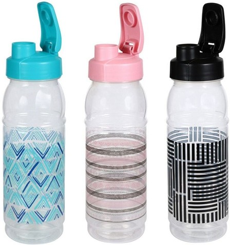 Translucent Printed Plastic Water Bottles with Snap Lids