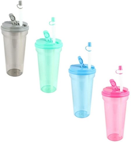 Jumbo Plastic Water Bottles With Straws