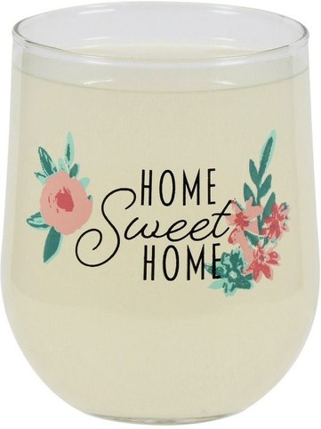 Soft Green Floral Sentiment Stemless Wine Glass
