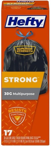 Trash Bags, Multipurpose, Drawstring, Large, 30 Gallon