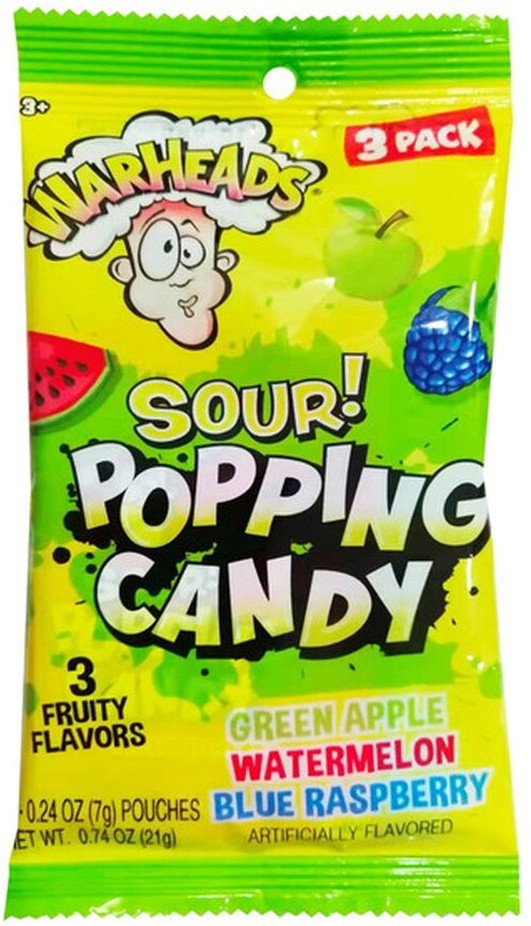 Green Apple Watermelon Blue Raspberry Popping Candy
