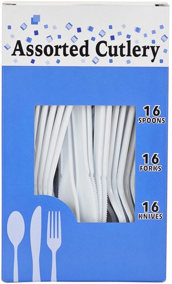Everyday Assorted Plastic Cutlery - White