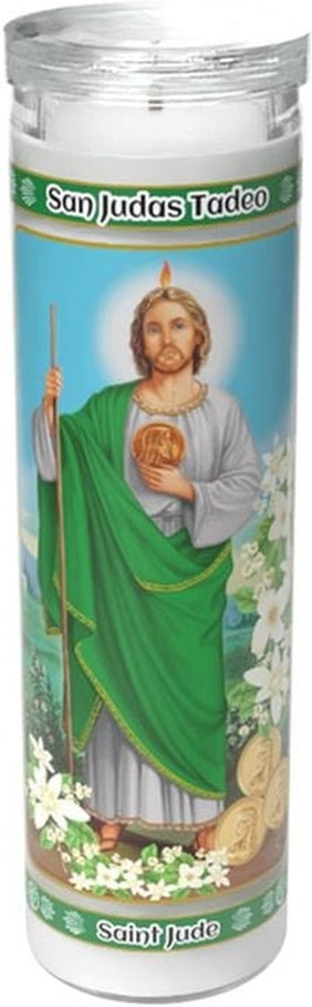 St. Jude Beautiful Glass Candle With Prayer