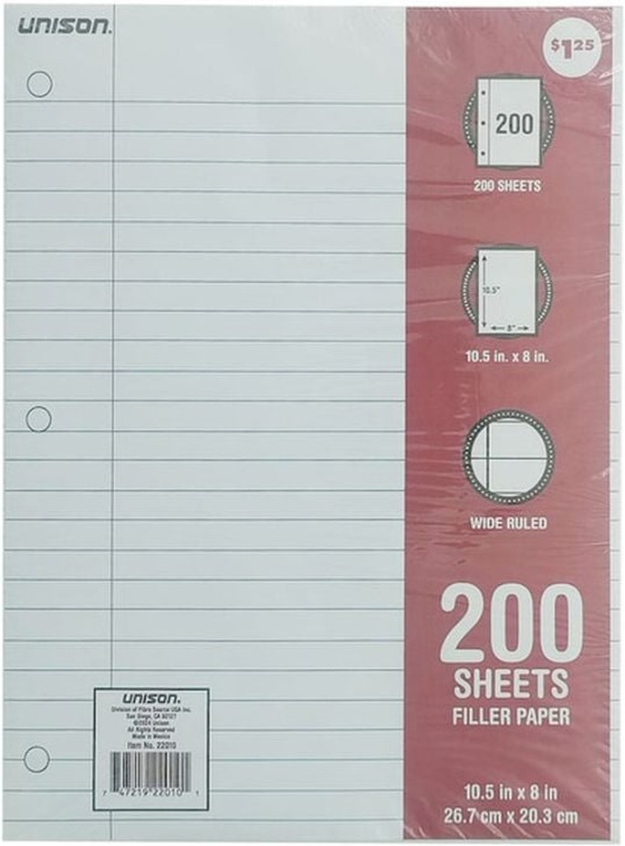 Wide-Ruled Filler Paper
