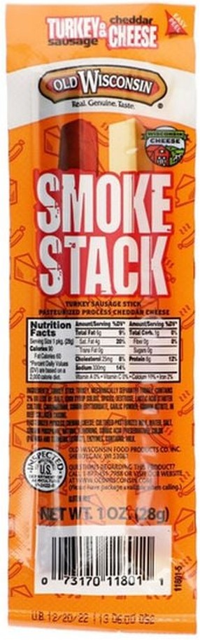 Turkey Sausage & Cheddar Cheese Smoke Stack Turkey Sausage & Cheddar Cheese Snack