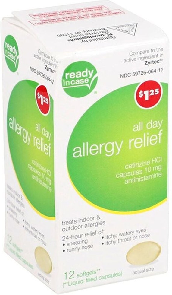 Cetirizine All Day Allergy Relief Softgels in Bottle