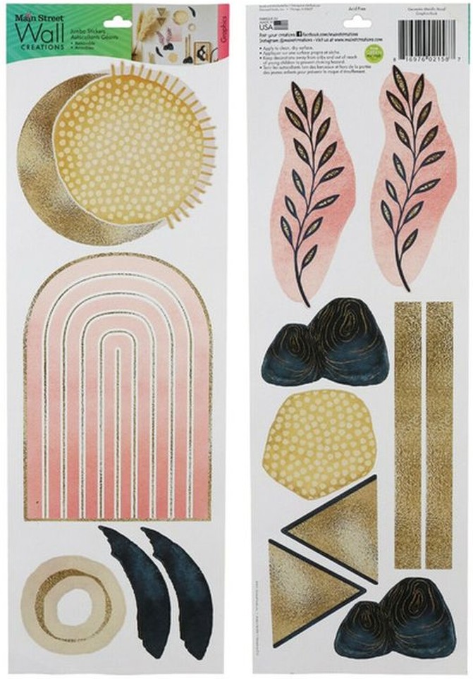 Geometric Metallic Mural Wall Creations Stickers