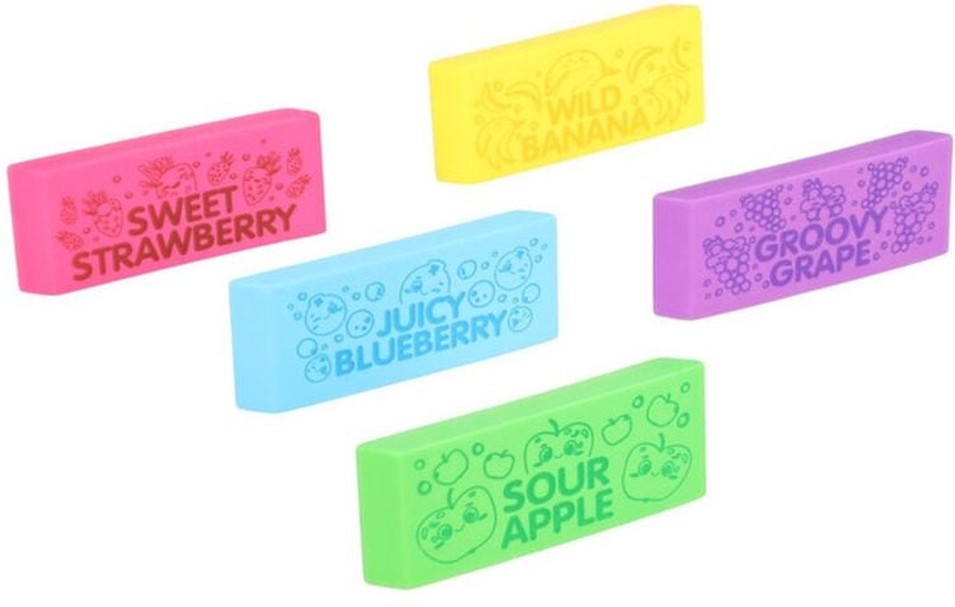Grape Blueberry Strawberry Apple Orange Fruit Scented Erasers