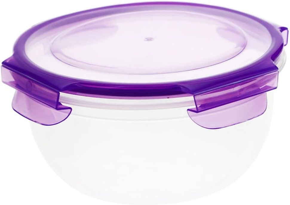 7" 51-Ounce Round Plastic Storage Bowl With Clip-Lock Lid